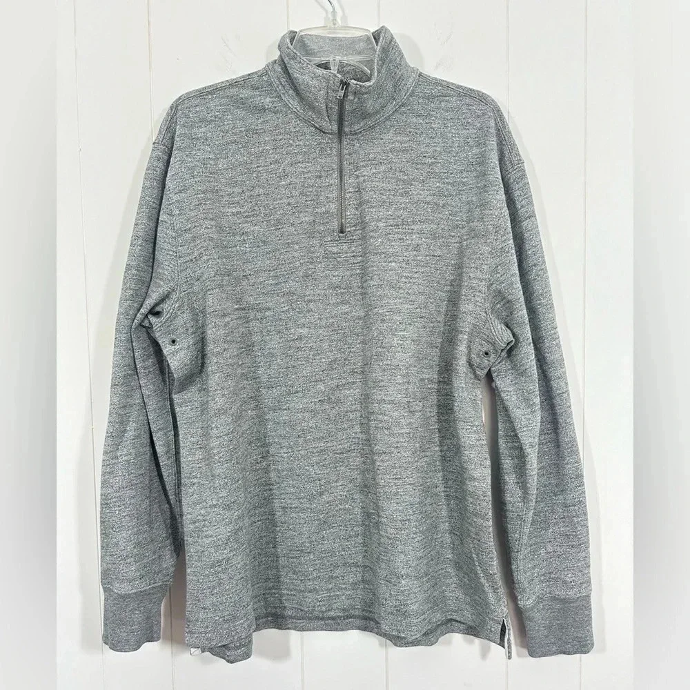 J Crew 1/4 Zip Sweatshirt Pullover Long Sleeve Sweater Sz L Mock Neck